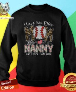Cool I Have Two Titles Mom And Nanny Baseball Sweatshirt