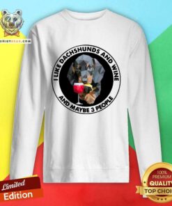 Cute I Love Dachshunds And Wine And Maybe 3 People Sweatshirt