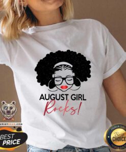 Funny August Girl Rocks V-neck