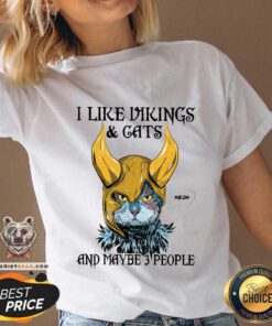 Hot Colorful I Like Vikings And Cats And Maybe 3 People V-neck