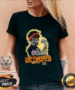 Hot Vaccinated Zombie Rosie Girl Power Feminist Goth V-neck