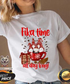 Lovely Gnomes Fika Time All Day Long V-neck