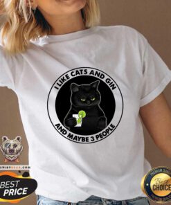 Lovely I Like Cats And Gin And Maybe 3 People V-neck
