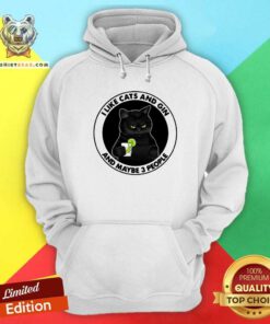 Lovely I Like Cats And Gin And Maybe 3 People Hoodie