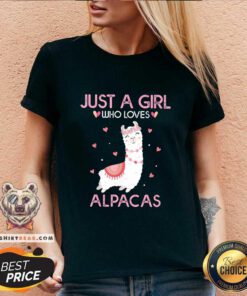 Lovely Just A Girl Who Loves Alpacas V-neck