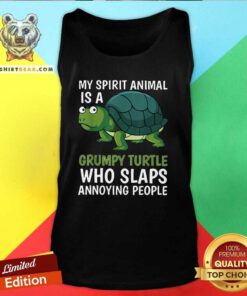 Lovely My Spirit Animal Is Grumpy Turtle Cartoon Tank Top