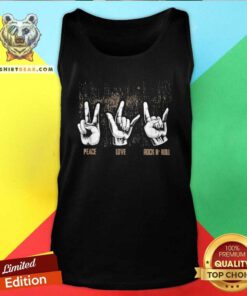 Nice Peace Love Rock And Roll Guitar Ret Hippie Collection Tank Top