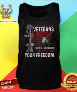 Official Veteran Their Blood That Paid For Your Freedom Tank Top