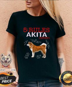 Premium 5 Rules For Akita Owners V-neck