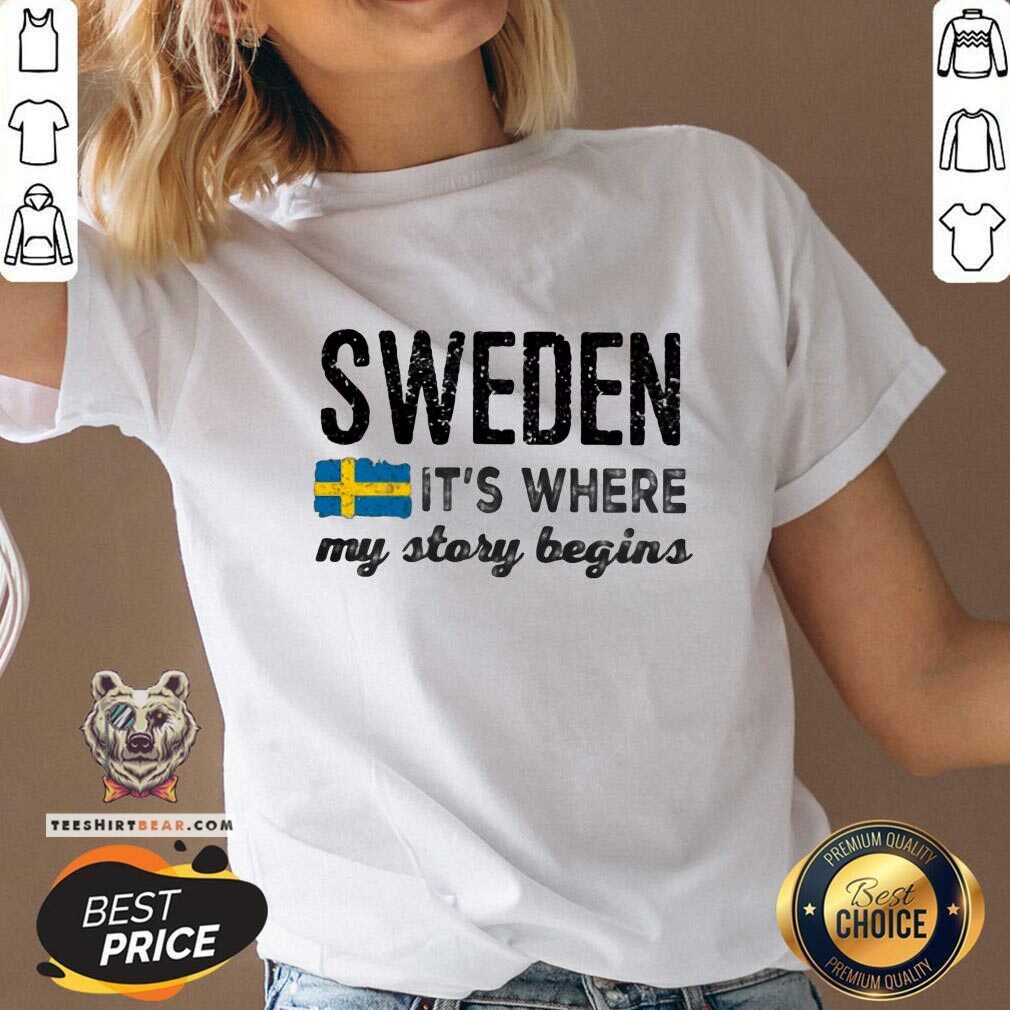 Premium Sweden It Is Where My Story Begins V-neck Premium Sweden It Is Where My Story Begins V-neck