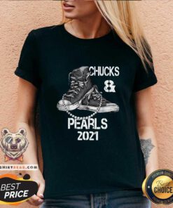 Pretty Grey Chucks And Pearls 2021 V-neck