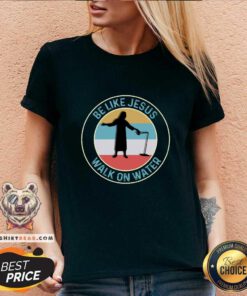 Pretty Ice Fishing Be Like Jesus Walk On Water Vintage V-neck