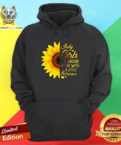 Pretty Sunflower July Girls Are Sunshine Mixed With A Little Hurricane Hoodie