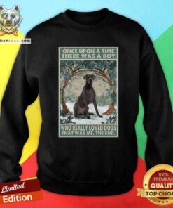 Top Great Dane Once Upon A Time Boy Vertical Poster Sweatshirt