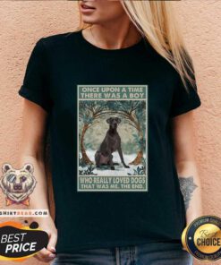 Top Great Dane Once Upon A Time Boy Vertical Poster V-neck