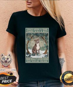 Top Staffordshire Terrier Once Upon A Time Boy Vertical Poster V-neck