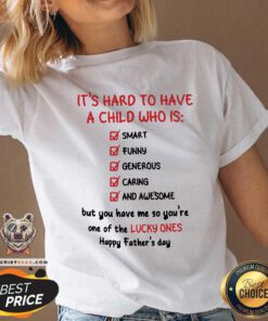 A Lucky Child Who Is Smart Funny Generous Caring V-neck