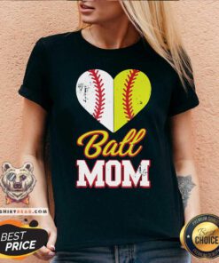 Awesome Softball Baseball Ball Mom V-neck