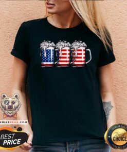 Beer American Flag V-neck
