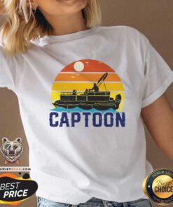 Boating Captoon Pontoon Tritoon Captain Pontoon Boat V-neck