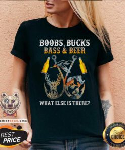 Boobs Bucks Bass And Beer V-neck