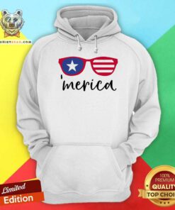 Cool Merica Glasses American Flag Hoodie