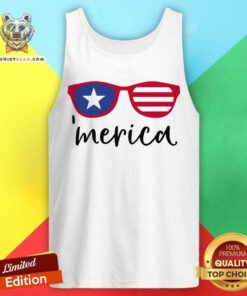 Cool Merica Glasses American Flag Tank Top