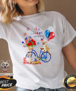 Corgi Beautiful Trip 4th July Independence Day V-neck