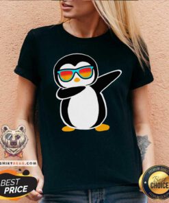 Cute Dabbing Penguin V-neck