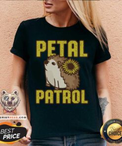 Cute Hedgehog Sunflower Petal Patrol V-neck