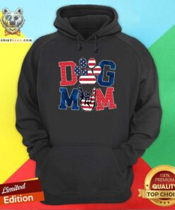 Dog Mom Paw American Flag Hoodie