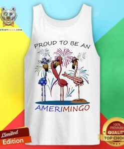 Flamingo 4th July Proud To Be American Tank Top
