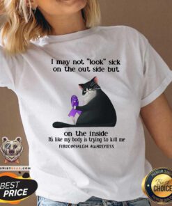 Funny I May Not Look Sick On The Outside Cat V-neck