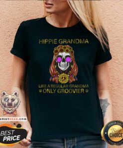 Hippie Grandma Only Groovier Skull V-neck