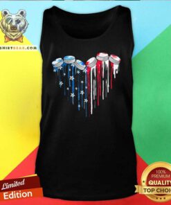Hockey Watercolor Heart American Flag Tank Top