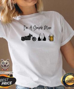 I AM A Simple Man Motorcycle Beer V-neck