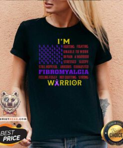 I Am Fibromyalgia Warrior Flag V-neck