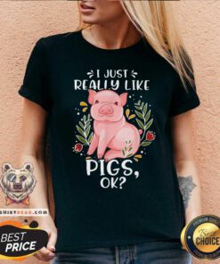 I Just Really Like Pigs Ok V-neck