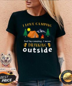 I Love Camping Drinking Outside V-neck