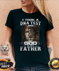 I Took A DNA Test And God Is My Father Lion V-neck