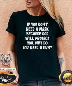 If You Do Not Need A Mask Because God Will Protect You V-neck