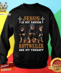 Jesus Is My Savior Rottweiler Are My Therapy Sweatshirt