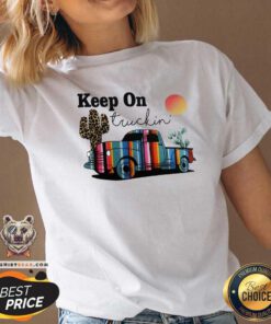Keep On Truckin Cactus Print V-neck