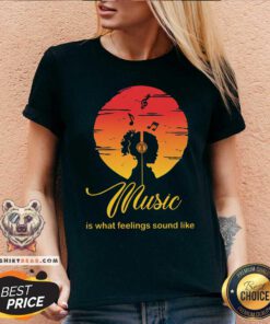 Music Is What Feelings Sound Like Sunlight V-neck