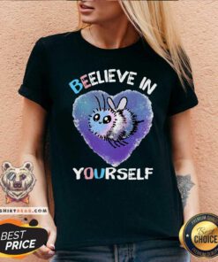 RB Beelieve In Yourself Blue Pink White Bee V-neck