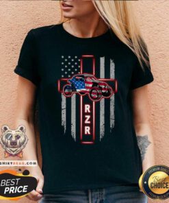 RZR Jeep American Flag V-neck