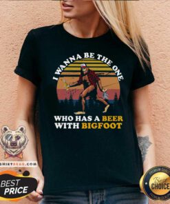 The One Who Has A Beer With Bigfoot Retro V-neck