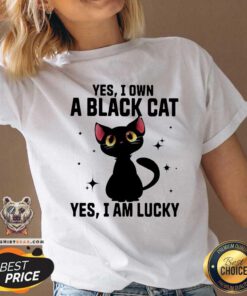 Yes I Own A Black Cat I Am Lucky V-neck