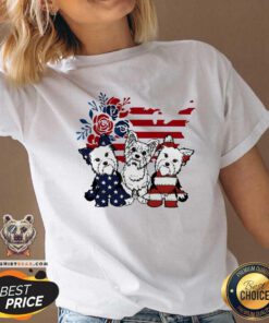 Yorkie Love USA Independence Day V-neck