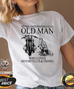 An Old Man Who Loves Motorcycle And Fishing V-neck